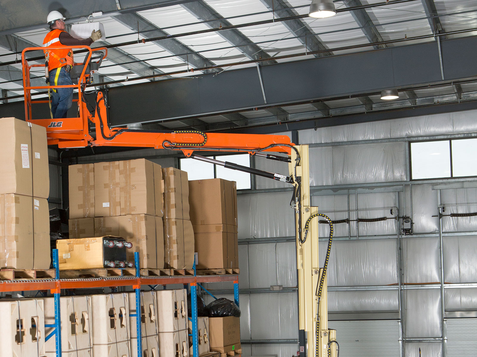 New Used Rental Forklift Boom Lift Truck Scissor Lift Haul For Hire, JLG  Industries E450AJ, industrial batteries chargers storage training  warehouse lift truck forklift rental for sale Memphis Tennessee