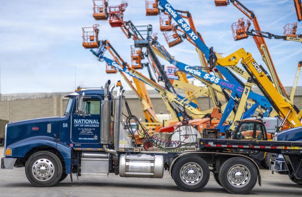 truck with lifts in the background