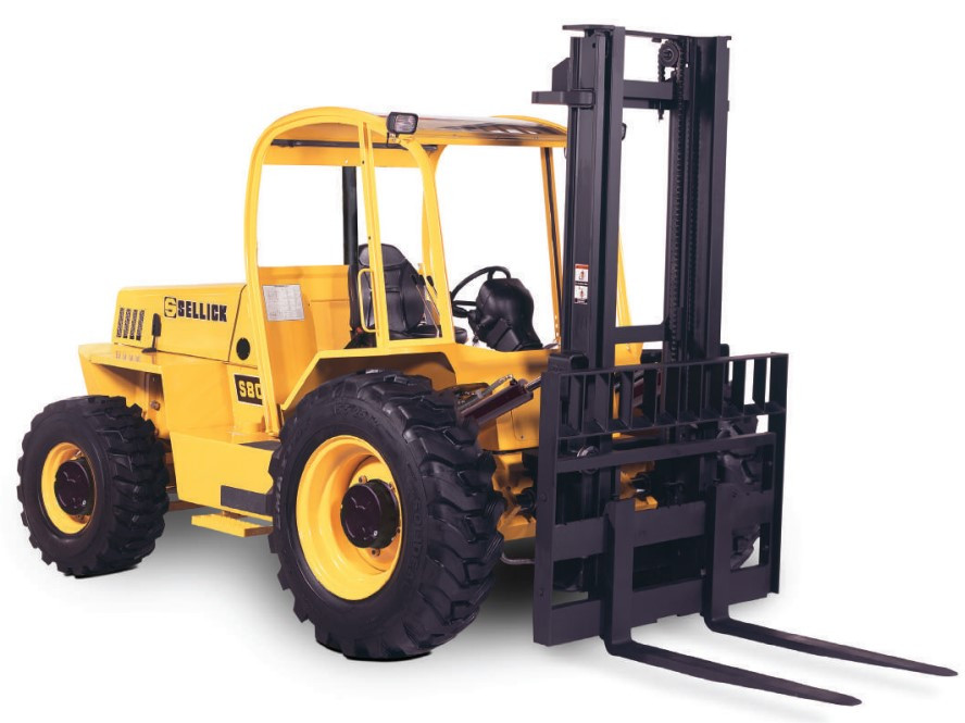 8,000 lb. Sellick Straight Mast Rough Terrain forklift for rent from National Lift Truck