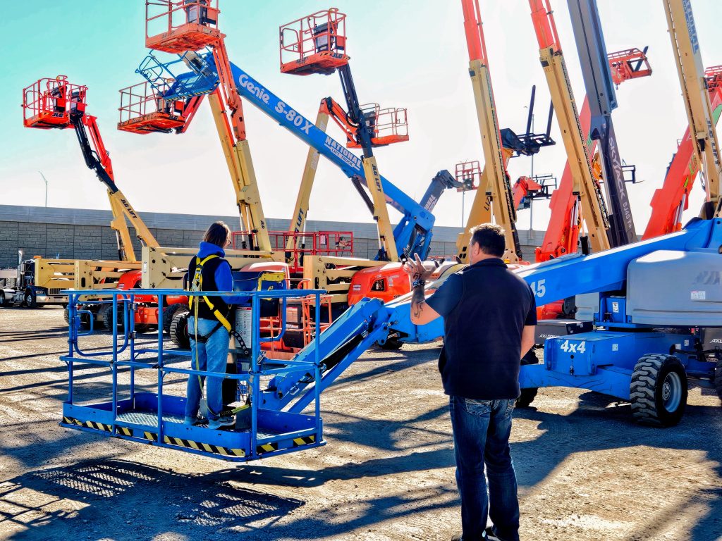 MEWP lift training with certified instructor at National Lift Truck in Chicago, Memphis, or Little Rock