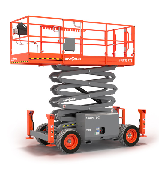 Skyjack rough terrain scissor lift for rent from National Lift Truck in Chicago