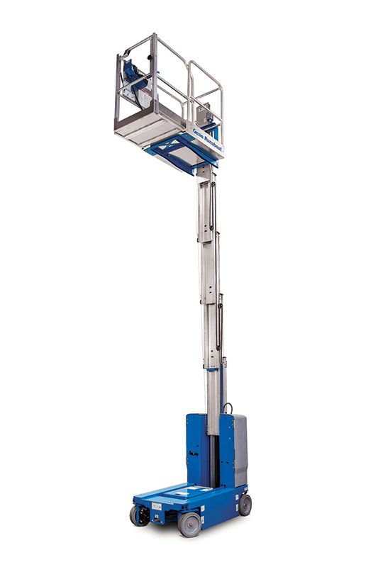 Genie GR-20 drivable stock picker personnel lift for rent from National Lift Truck in Chicago, Memphis, or Little Rock