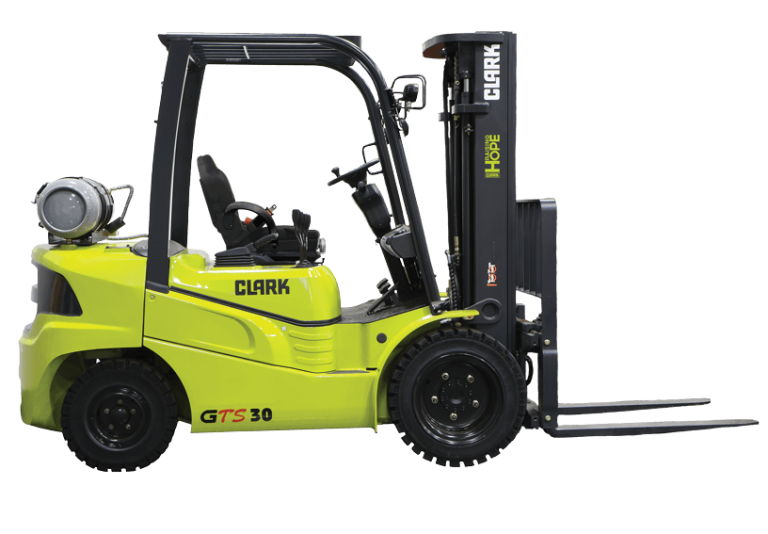 Clark 5,000 lb. Pneumatic tire forklift GTS20-25-30-33 for rent from National Lift Truck in Chicago, Memphis, or Little Rock