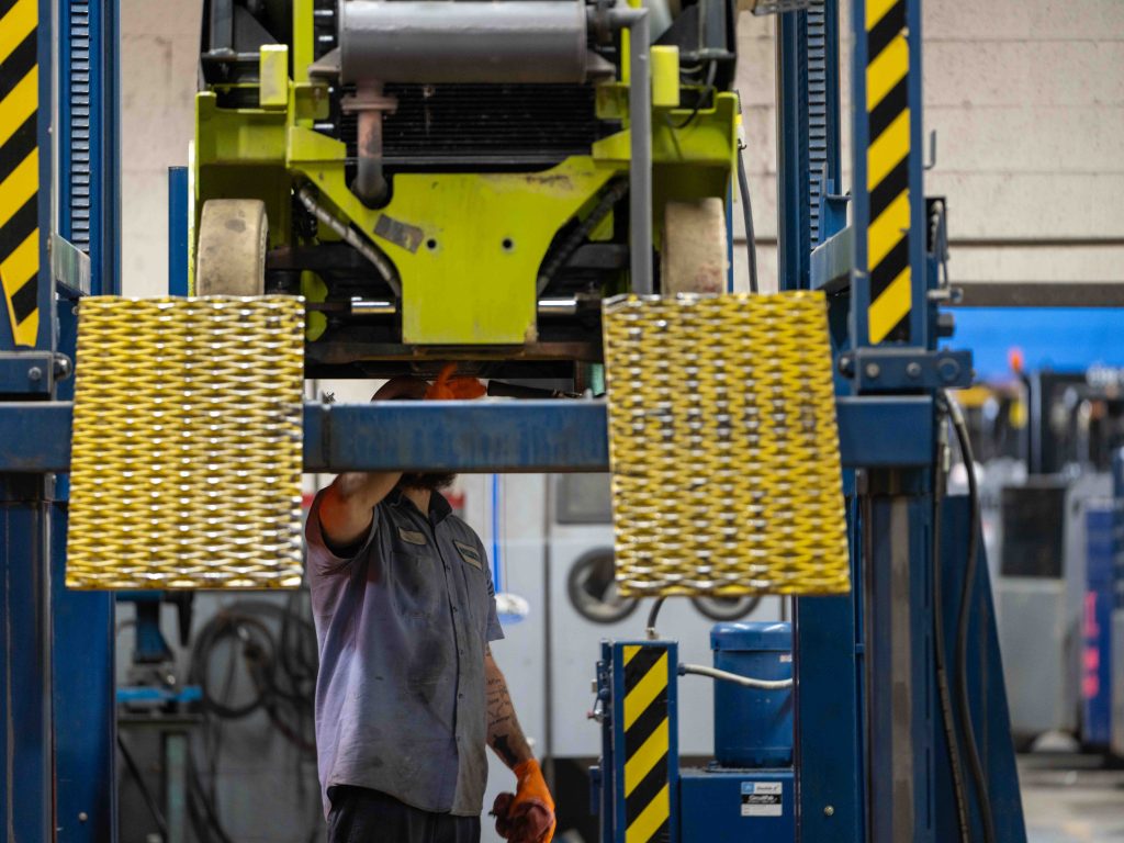 forklift being service in National Lift Truck Service department