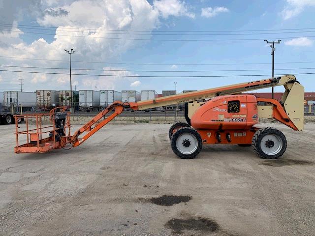 Used JLG Industries 600AJ MEWP Mobile Elevated Work Platform, boom lift rental for sale, work platform rental, personal lift rental, cherry picker, rental for sale.